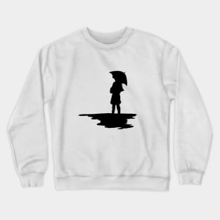 The girl holds an umbrella Crewneck Sweatshirt